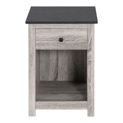 Dao 2 Tier End Table With Drawer And Storage Cabinet%2C Side Table With Sliding Drawer For Bedroom 